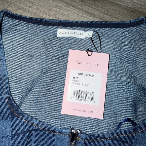 Avec Les Filles plaid half zip drop waist mini dress - Picture 10 of 12